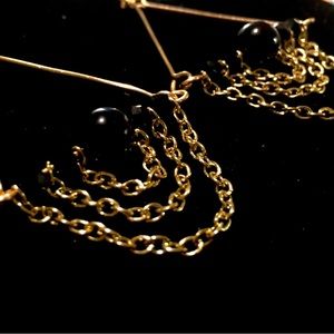 Black and Gold Dangle Earrings ✨